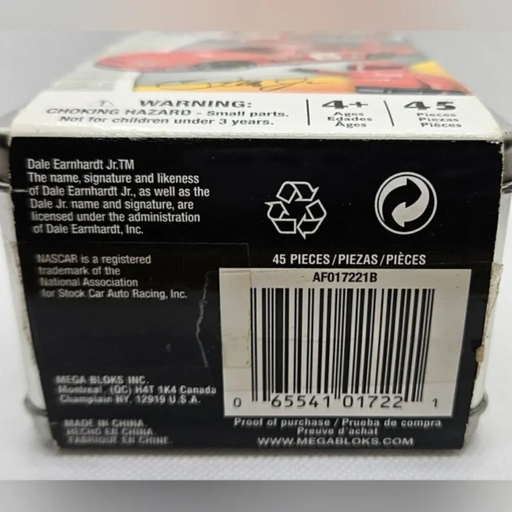 Dale Earnhardt Jr. NASCAR Mega Bloks 45 Pc Tin Set 1722 Winners Circle.